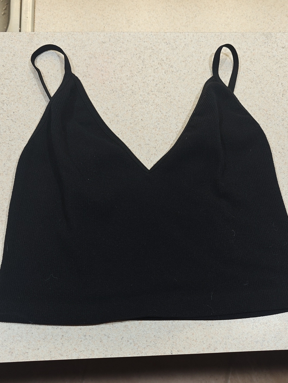 Forever 21 Black Ribbed V-Neck Cami